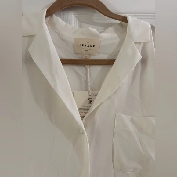 Sezane Florence Shirt in Ecru - Size 40, US 8 - NWT - Picture 6 of 12